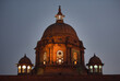 An evening view of a part of the India Presidential Residence or Rastrapati Bhavan in New Delhi India