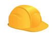 Yellow safety helmet design. Industrial helmet for construction worker or engineer. Personal protective equipment that protects the head from injuries in work accidents