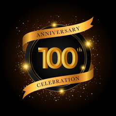 Wall Mural - 100th anniversary celebration. Golden anniversary celebration template design, Vector illustrations.