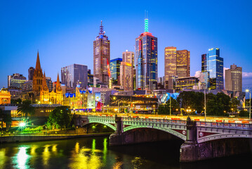 Wall Mural - Melbourne city business district (CBD), Australia