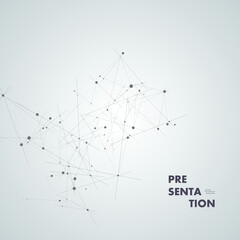 Poster - Vector connections with dots and lines. Triangles and polygon futuristic design. Mesh technology illustration. Vector digital background. Gobal data net abstract connect