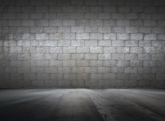 Canvas Print - old interior with brick wall