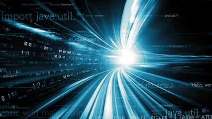 Software development, application programming code and tacit computer coding . Concept of smart digital transformation and technology disruption that changes global trends in new information era .
