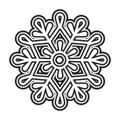 Wall Mural - Vector winter logo design. Black and white snowflake