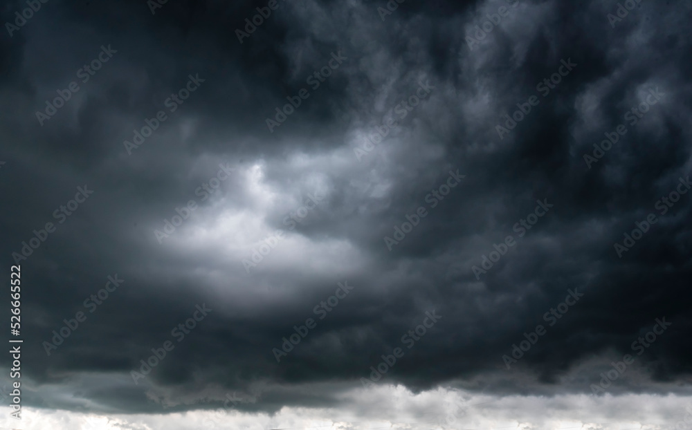 Dramatic dark storm rain clouds black sky background. Dark thunderstorm ...