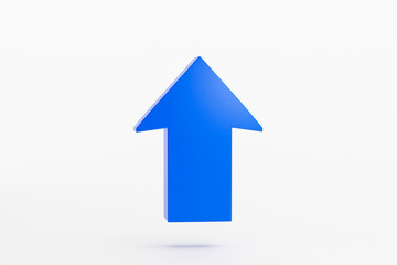 Poster - Arrow pointer up icon sign or symbol on white background 3D illustration