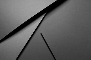 Poster - graphite grey abstract geometric background with soar rectangle spaces, stripes, lines, corners in h
