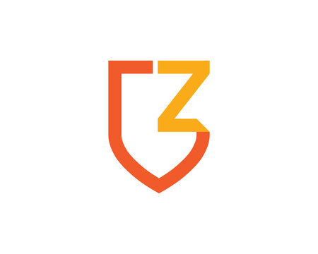 Initial Letter Z Shield Logo Concept sign icon symbol Design Element Line Art Style. Security, Heraldic, Guard Logotype. Vector illustration template