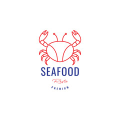 Wall Mural - line minimal seafood crab logo design