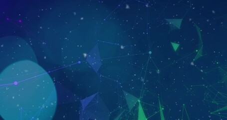 Poster - Animation of unique abstract pattern with futuristic graphics and bokeh effect, copy space