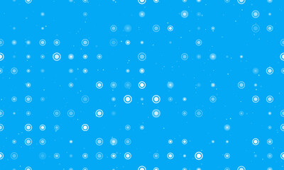 Poster - seamless background pattern of evenly spaced white radio button symbols of different sizes and opaci