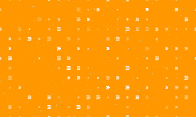 Poster - Seamless background pattern of evenly spaced white discussion symbols of different sizes and opacity. Vector illustration on orange background with stars