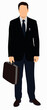 Illustration of businessman in suit standing.