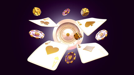 casino poker balckjack baccarat 3d render 3d rendering illustration 