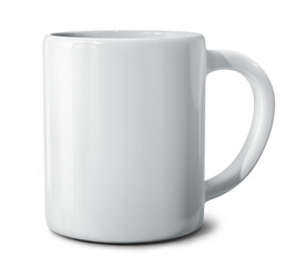 Wall Mural - Isolated white ceramic mug. 3D Rendering