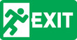 Green exit emergency sign with human figure png illustration