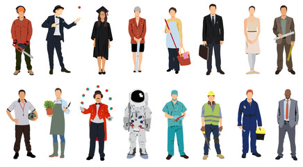 Wall Mural - Peoples with diverse occupation, professionals.