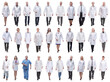 © ASDF - group of doctors in motion isolated on white