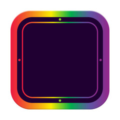 Sticker - rainbow lgbt square frame