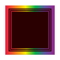 Sticker - rainbow lgbt square frame