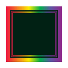 Sticker - rainbow lgbt square frame