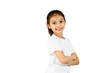 © Kung37 - Young Asian girl standing with folded arms and smiling isolated on white background with clipping path.
