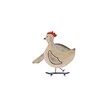 Illustration with chicken on skateboard. Grey farm animal on white background. For kids design, fabric, wallpapers, textile, nursing, paper, books, toys. Isolated