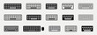 Keyboard icon set. Computer keyboard. Keypad vector. Dismiss keyboard line art icon. Computer keyboard tool signs. Technology tool keyboard. Vector illustration