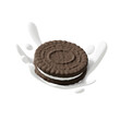 Chocolate oreo biscuit icon isolated 3d render illustration