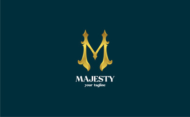 Aufkleber - unique modern creative luxurious artistic dark and gold color initial. strong letter m vector illust