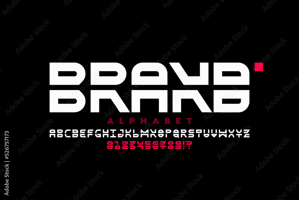 Modern font design, alphabet letters and numbers vector illustration ...