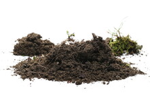 Soil, Dirt Pile Isolated On White Background