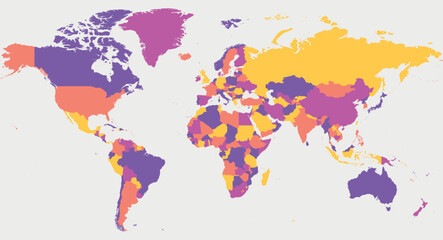  High detailed political map of World