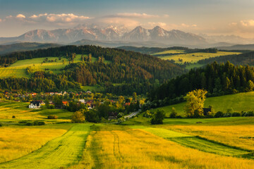 Spring view of the Tatra Mountains in Poland from Spisz and Podhale. Beautiful views from one of the most beautiful places in Małopolska.