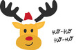 Christmas deer in red hat with quote ho ho ho