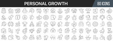 Personal Growth Line Icons Collection. Big UI Icon Set In A Flat Design. Thin Outline Icons Pack. Vector Illustration EPS10