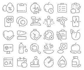 Poster - Diet line icons collection. Thin outline icons pack. Vector illustration eps10