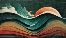 Abstract Colorful Wave Wallpaper Background	