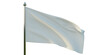Blank empty white flag on a pole waving, transparent background, PNG