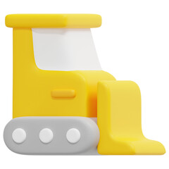 Sticker - bulldozer 3d render icon illustration