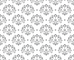 floral pattern. vintage wallpaper in the baroque style. seamless vector background. white and gray o