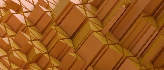 Poster - Abstract Background and Metaverse technology for Innovation digital Concept on orange. copy space, Protection, Development, Futuristic, banner, website -3d Rendering
