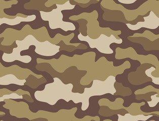 Army sand camouflage military uniform pattern, disguise. Texture seamless vector.