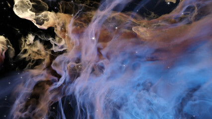 Wall Mural - 3d render space galaxy cloud cosmos realistic illustration background
