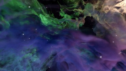 Wall Mural - 3d render space galaxy cloud cosmos realistic illustration background