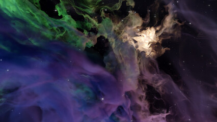 Wall Mural - 3d render space galaxy cloud cosmos realistic illustration background