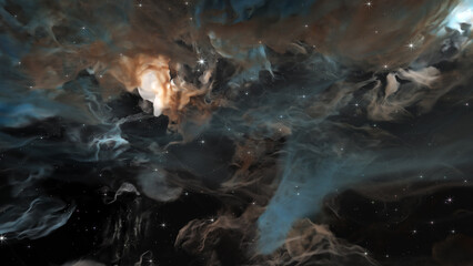 Wall Mural - 3d render space galaxy cloud cosmos realistic illustration background