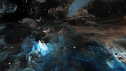 Wall Mural - 3d render space galaxy cloud cosmos realistic illustration background