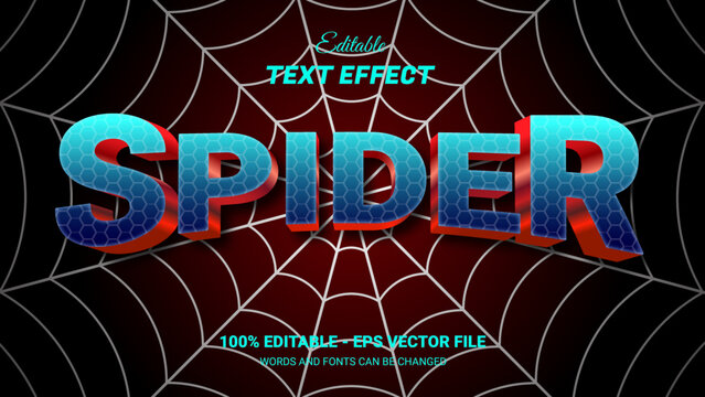 spider editable 3d text effect