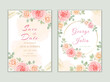 Beautiful floral wedding invitation card template. Elegant vector roses cards